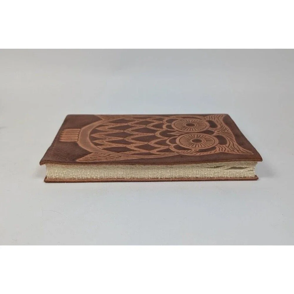 Barnes & Noble Italian Leather Owl Journal Notebook Made in Italy Embossed Cover